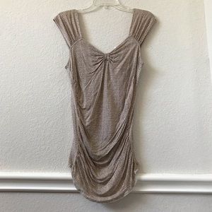 Club Monaco Animal Print Ruched Sleeveless Top